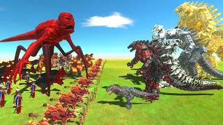 Mechagodzilla Of Evolution VS Titan Red + Burning Godzilla - Animal Revolt Battle Simulator