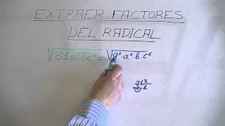 Extraer factores del radical