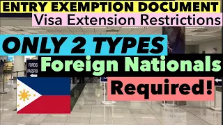 WHO ARE REALLY REQUIRED TO GET AN EXTRY EXEMPTION DOCUMENT TO TRAVEL IN THE PHILIPPINES?