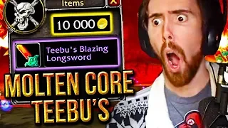 Asmongold Craziest Molten Core Run Ever - Teebu's Loot Drop - Classic WoW