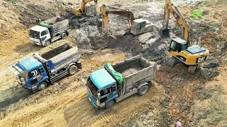 AMAZING ! Working ! Construction of drainage canal from the city#excavator #construction #truck