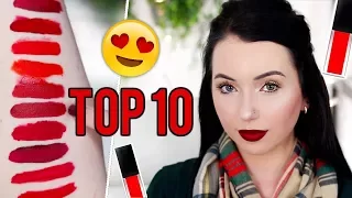 TOP 10 RED LIQUID LIPSTICKS! Perfect Reds & Long-lasting Formulas