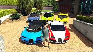 GTA 5 ✪ Stealing Luxury Bugatti Cars with Michael ✪ (Expensive Real Life Cars)#10