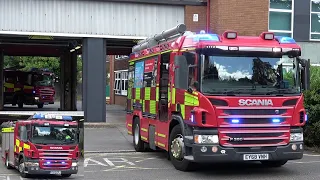 [DOUBLE] Surrey Fire & Rescue Service - Camberley Fire Station Double Turnout To Building Fire!