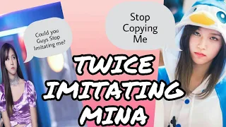 Twice members imitating Mina