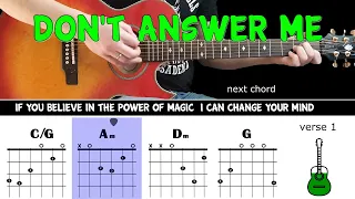 DON'T ANSWER ME - The Alan Parsons Project - Guitar play along acoustic guitar(with chords & lyrics)