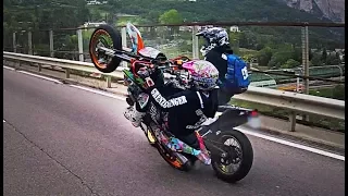 Almost hard wheelie crash | SUPERMOTO