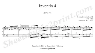 Bach : Invention 4 in D minor, BWV 775 -- Urtext