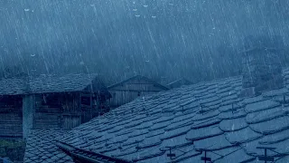 Eliminate Insomnia to Sleep Soundly With Heavy Rain (No Thunder) on the Roof at Night
