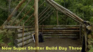 Bushcraft Super Shelter - Long Term - In The Woods - Part 2 (Bushcraft Survival)