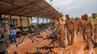 Capt. Ibrahim raore Burkina Faso's Strongman Inspecting Weapons Delivered by Russian