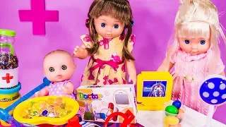 Baby doll and Ambulance hospital toys, doctor play