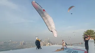 Dubai skyscraper paragliding launches