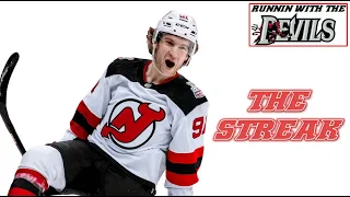 NJ Devils Dawson Mercer THE STREAK 8 Game Goals/12 Game Points