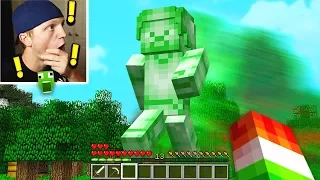 FINDING GIANT GREEN STEVE IN MINECRAFT!