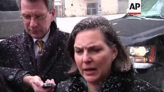 US Assistant Secretary of State Nuland gives briefing after meeting Yanukovych