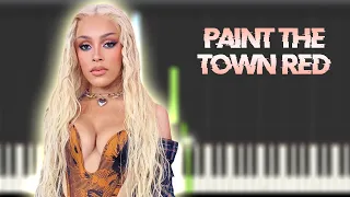 Doja Cat - Paint The Town Red | Instrumental Piano Tutorial / Partitura / Karaoke / MIDI