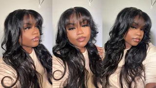 70's STYLE CURTAIN BANGS USING a WIG FROM AMAZON | UNICE HAIR