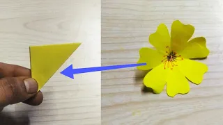 How to make paper flower | paper flower origami | diy crafts | very eyes paper flower making crafts