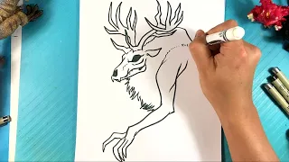 EASY How to Draw a WENDIGO - Beginners