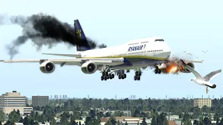 Boeing 747 Ryanair Bird Strike Emergency Landing |XPlane 11