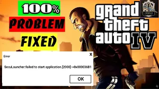 SecuLauncher failed to start application 2000 GTA IV fix windows 10 | GTA IV | GTA 4|| Problem Fix