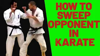 KYOKUSHIN karate FIGHTING technique. How to SWEEP your opponent and COUNTER.