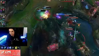 RNG Gala Clutch Ezreal Play vs LNG with IWD Reaction