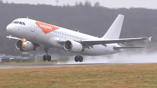 [4K] SIX NATIONS RUGBY CHARTERS 2024 | VERY WINDY & WET Plane Spotting at Edinburgh Airport