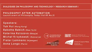 Special Issue Launch: Philosophy after Automation (9 May 2021)