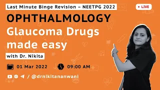 Ophthalmology  - Glaucoma Drugs made Easy | Tricks & Mnemonics | NEETPG 22 LMR | Dr. Nikita Nanwani