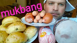 МУКБАНГ Ветчина и Докторская колбаса,сардельки и сосиски / MUKBANG Ham and Doctor's sausage