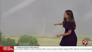 Possible Tornado Causes Damage To Trees With Strong Winds In Butler, Oklahoma