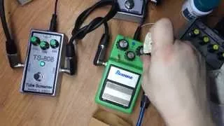 сравнение Tube Screamer: симметричное и ассиметричное ограничение.