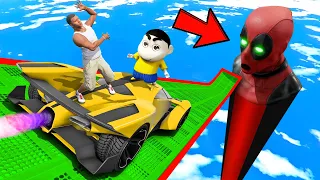 SHINCHAN AND FRANKLIN TRIED THE IMPOSSIBLE DEADPOOL MEGA RAMP PARKOUR WITH SUPERCAR CHALLENGE GTA 5