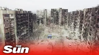 Drone vid shows devastation in Ukraine's besieged Mariupol