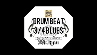 Blues Drum Beat l Metronome l Tempo 3/4 190 Bpm