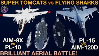 ST-21 Super Tomcat Squadron vs J-15 Flying Shark Squadron (Naval Battle 74) | DCS