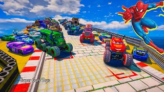 CARS CRAZY MCQUEEN 8X8 MONSTER TRUCK MACK MISS FRITTER CARLA VELOSO RYAN LANEY TOW MATER RACING TOYS