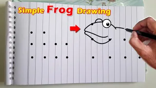 Frog dots drawing step by step | Draw a Forg simple and easy | मेंढक ड्राइंग