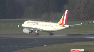 Germanwings A319 D-AGWT landing at Hamburg airport