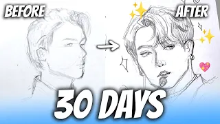 I DREW BTS FOR 30 DAYS to see how much I improve 🤯💜