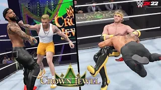 WWE 2K24 Roman vs Logan paul crown jweel arena 😡😡🫨😨