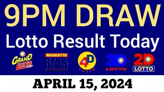 Lotto Result Today 9pm Draw April 15, 2024 Swertres Ez2 PCSO Live Result