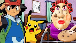 POKEMON ASH AND PIKACHU VS ESCAPE EVIL GRANDMA IN ROBLOX