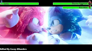 Sonic vs. Knuckles (Second Fight) with healthbars