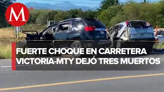 Accidente en carretera Victoria-Monterrey deja tres personas fallecidas y seis lesionados