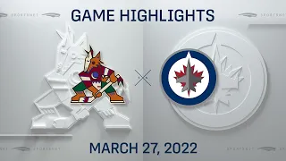 NHL Highlights | Coyotes vs. Jets - Mar. 27, 2022