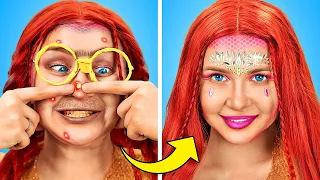 De SIRÈNE MOCHE à PRINCESSE ! ASTUCES et GADGETS de RELOOKING de Beauté de Tiktok par LALAL’R Emoji