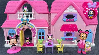 1H Satisfying with Unboxing Cute Pink Minnie mouse Luxury Vacation Villa Party，Review Toys ASMR